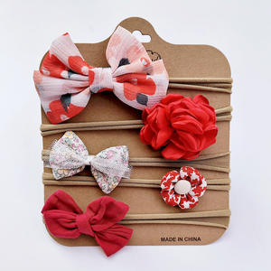 5 pcs/सेट सुंदर नवजात शिशु बालों के लिए बाल सहायक धनुष फूल हेयरबैंड हेडबैंड हेडबैंड - Product Image 2