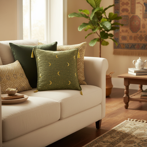 Green Moon - <b>Star</b> Designed Turkish & Ottoman <b>Cushion</b> - Pillow Cover - Product Image 3