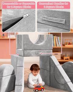 Canapé modulaire <span class=keywords><strong>pour</strong></span> enfants 15 pièces, kit de construction de fort <span class=keywords><strong>pour</strong></span> tout-petits et enfants, mobilier de salle de jeux, canapé convertible <span class=keywords><strong>pour</strong></span> garçons et filles - Product Image 6