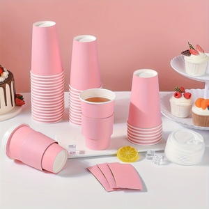 Custom Logo Food Grade <strong>Pink</strong> Greaseproof <strong>Paper</strong> <strong>Cup</strong> Single Wall Design For Wine &amp; Tequila For Party Wedding Birthday Celebrations - Product Image 2