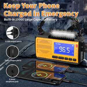 Bán Hot 10000mAh có thể sạc lại Dynamo Powerbank Led Đọc ánh sáng khẩn cấp năng lượng mặt trời Hand Crank đài phát thanh - Product Image 5