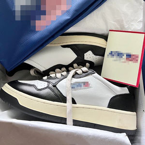 Dames & Heren 2026 Nieuwe Modetrend Herfst Zwart Wit Panda Dikzolige Veterschoenen Casual Instappers Echt Leder Lente - Product Image 1