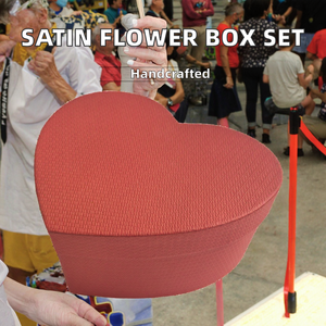 Cao cấp satin vải hình trái tim hộp quà tặng thiết lập hộp cứng nhắc với Glossy & Matt Cán dập nổi làm bằng bìa - Product Image 2