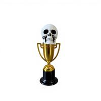 Coupe de récompense dorée créative personnalisée, décoration d'Halloween, style gothique, trophée tête de squelette pour la décoration de la maison, du bureau ou du bureau à domicile