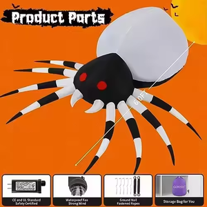 Araña inflable de PVC de 6 pies con luz LED incorporada para Halloween, decoración de jardín para fiestas y días festivos, venta al por mayor personalizada - Product Image 6