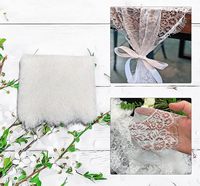 Chemin de table en dentelle blanche 14 x 120 pouces, chemin de table brodé bohème pour mariage, fête, décoration de fête nuptiale, style vintage rustique