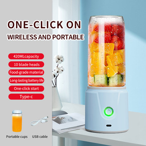 เครื่องปั่นน้ำผลไม้แบบพกพาขนาดเล็ก10ชิ้นทำจากเหล็ก DC มอเตอร์ USB แหล่งจ่ายไฟสำหรับใช้ในครัวเรือนรถยนต์โรงแรมใช้ภาษาอังกฤษ - Product Image 5