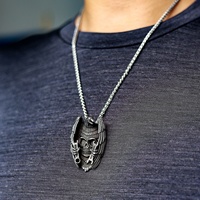 Collar con colgante de acero inoxidable para hombre y niño, con llave de calavera de águila, para motociclista, Rock Roll, listo para enviar