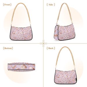 Bolso de Hombro con Correa de Cadena y Estampado de Leopardo, Bolso Bandolera de Poliéster con Cierre de Cremallera para Mujer - Product Image 2
