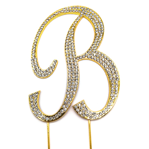 Wholesale Fashion Capital English <strong>Letters</strong> <strong>a</strong> to Z Crystal Rhinestone <strong>Cake</strong> Topper <strong>for</strong> Birthday Party <strong>Cake</strong> Decoration - Product Image 1