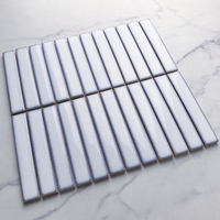 Carreaux de mosaïque en céramique blanche émaillée, style parquet moderne, pour la décoration de piscines et de murs