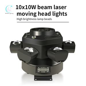 Venta al por mayor de productos: Luz de cabeza móvil de 6 ojos, 10x10W DMX 4 en 1, con haz y láser - Product Image 3