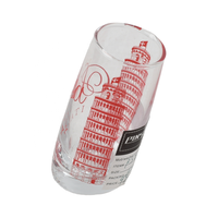 Gobelet en verre personnalisé créatif en forme de tour de Pise |   Verres à boire transparents souvenirs d'Italie |   Logo personnalisé en gros