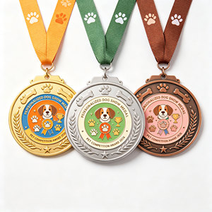 Medallas Personalizadas para Exposiciones Caninas, Medallones de Premio para Animales, Recuerdos Metálicos para Competiciones de Mascotas con Cinta, Venta al Por Mayor de Fábrica - Product Image 1