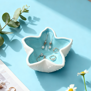 Nordic Style Starfish Conch Rounded Shape Shell Multi-Functional Ceramic <b>Ring</b> Holder Trinket <b>Plate</b> for Home Decoration - Product Image 5