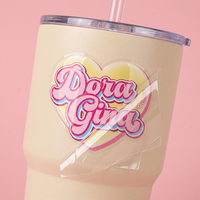 Autocollant de logo 3D transparent personnalisé, papier adhésif puissant, texte noir gras, étiquette pour emballage de boîte cosmétique, marque de maquillage