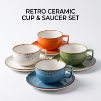 Ensemble tasse et soucoupe à café Kingze 250 ml, imprimé personnalisé, effet moucheté, marque privée, en porcelaine, pour restaurant et hôtel