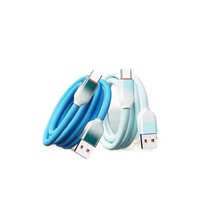 Câble de données à charge rapide 6A en silicone liquide dégradé OD5.0, USB Type-C/Micro USB épaissi 6A pour appareil mobile V8