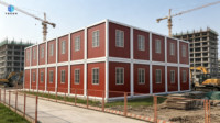 Bâtiment de bureau modulaire préfabriqué à deux étages en conteneurs démontables pour camp de travail de construction et dortoir