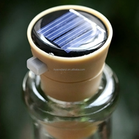 Guirlande lumineuse LED solaire de 1 m en fil de cuivre avec bouchon de bouteille de vin – Étanche pour décoration extérieure de mariage, de Noël et de fête dans le jardin