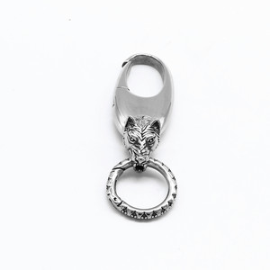Yunnique – porte-clés en acier inoxydable en forme de tête de loup, pendentif en forme d'animal, cadeau unisexe, GZY-K0696 - Product Image 5