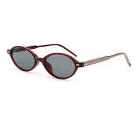 Lunettes de soleil de luxe, petites lunettes de soleil vintage en PC, logo de haute qualité sur les branches, lunettes de soleil ovales rétro personnalisées 2025 pour unisexe
