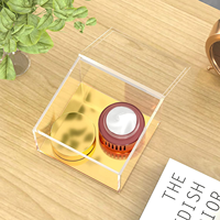 Organisateur d'accessoires de bureau de bureau en acrylique Transparent avec couvercle boîte de présentation de stockage carrée pour boîte de présentation de cadeau de bijoux de mariage