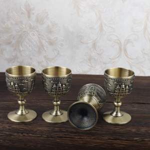 QIAN HU Set di Lusso Vintage <span class=keywords><strong>per</strong></span> la Casa in Stile Marocchino, Servizio da Caffè e Tè in Bronzo con <span class=keywords><strong>Teiera</strong></span>, Vassoio e 4 Tazzine <span class=keywords><strong>per</strong></span> Espresso, Realizzato in Metallo <span class=keywords><strong>per</strong></span> Viaggio - Product Image 3