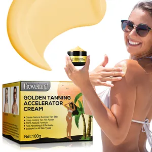 Wholesale Natural Organic Vegan Carrot Golden Tanning Accelerator Cream Instant Skin Sun Tan Cream With Logo