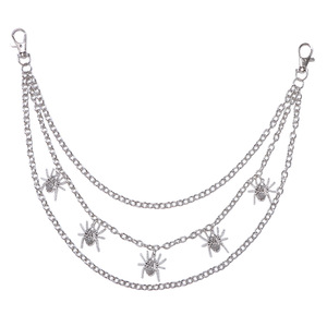 โซ่คาดเอว หลายชั้น โลหะ ลายแมงมุม ดีไซน์รูปแมลง แฟชั่นอเนกประสงค์ สไตล์เรโทร ทันสมัย โซ่คล้องกางเกง ใส่ได้ทุกวัน ทำจากสังกะสี - Product Image 5