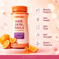 Gummies Cheveux Peau Ongles avec Biotine Collagène et Vitamines – Complément Beauté Marque Blanche pour Soutien Peau, Cheveux et Ongles – OEM ODM