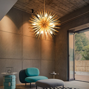Lustre de luxe éclairage moderne nordique Spark Ball LED lustre pissenlit hérisson LED créatif bougie suspension - Product Image 6