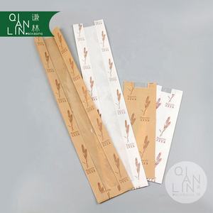 Bolsa de Papel Kraft Marrón y Blanca con Logotipo Personalizado, Bolsa de Papel para Baguette Francesa con Ventana, Bolsa de Papel Antigrasa para Envolver Pan Francés - Product Image 2