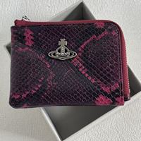Empress Dowager Punk Style Gaya Eropa dan Amerika Logo Saturnus Pola Python Dompet Pendek dengan Ritsleting Tas Kartu Kepribadian Unik