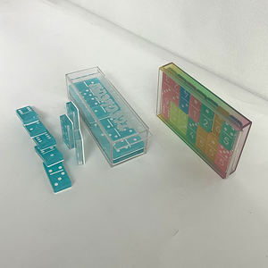 Jeu éducatif de luxe jeu de société <span class=keywords><strong>Domino</strong></span> personnalisé Logo impression acrylique dominos blocs Double Six dominos - Product Image 5