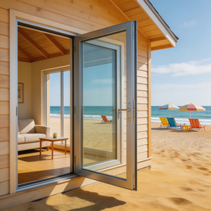 <span class=keywords><strong>Porte</strong></span> battante <span class=keywords><strong>de</strong></span> chambre en aluminium robuste avec vitrage trempé insonorisant et anti-bruit - Product Image 1