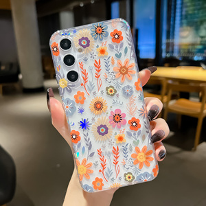 Di alta qualità nuovo arrivo gradiente fiore custodia per Samsung A13 A14 <span class=keywords><strong>A23</strong></span> A24 A34 A52 A53 floreale Cover per cellulare trasparente - Product Image 6