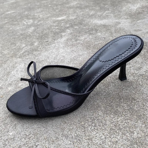 Nuovi <span class=keywords><strong>sandali</strong></span> estivi con tacco da donna <span class=keywords><strong>eleganti</strong></span> pantofole nere con tacco alto - Product Image 5