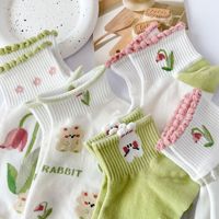Chaussettes courtes d'été pour femmes, personnalisées, de haute qualité, tricotées, fines, en polyester, anti-bactériennes, avec logo sur le revers, motif amusant
