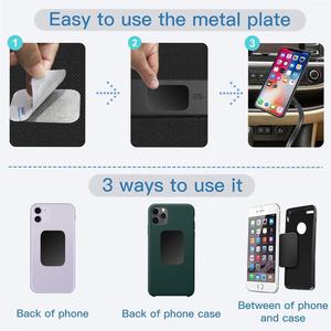 מלבן עגול שחור רכב מגנט טלפון מחזיק הר מתכת צלחת מדבקת עבור מגנטי טלפון לרכב הר מחזיק עם דבק - Product Image 4