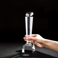 Trophée personnalisé en cristal de diamant gravé au laser, fait main, étanche, élégant, transparent et noir, avec logo personnalisé pour