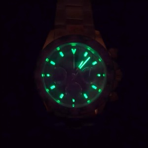 Montre chronographe à quartz pour hommes, 39mm, or rose, avec lunette couleur Mulan, verre saphir, mouvement VK63 - Product Image 6