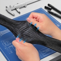 Gaine de câble en PET extensible tressée, ignifuge, flexible, protection en maille, 2-50 mm, UL94-V0, 220 V