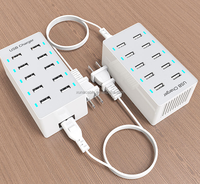 Cargador USB de 10 puertos de 50W, tira de alimentación 5V2.4A, enchufe multifunción para oficina en casa, carga rápida para teléfonos, portátiles y ordenadores