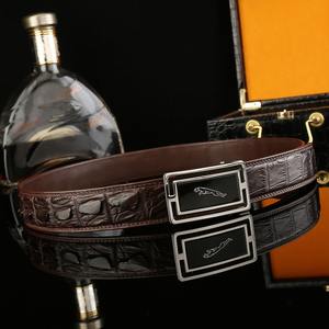 Ceinture formelle classique pour homme en peau de crocodile personnalisée, avec boucle en acier à verrouillage automatique, légère et durable, largeur 3,5 cm - Product Image 1