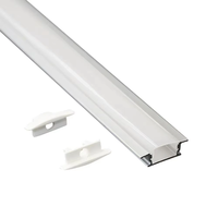 Profilés en aluminium noir 24*7mm avec diffuseur opale, profil LED encastré, éclairage 2m 3m