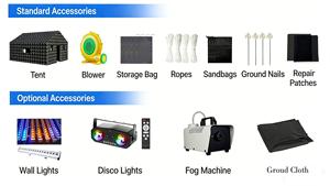 Tente pneumatique noire robuste, coupe-vent, résistante aux UV, imperméable, design <span class=keywords><strong>cube</strong></span>, pliable pour <span class=keywords><strong>rangement</strong></span>, idéale pour fêtes en extérieur et expositions - Product Image 6