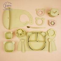 Ensemble de vaisselle en silicone pour enfants sans BPA, de qualité alimentaire, cuillère, bol, assiette, tapis de table pour nourrissons, tout-petits, enfants