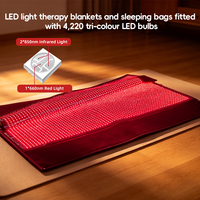 REDSKY Thérapie par lumière infrarouge LED rouge 660/850nm, tapis de lit et sac de couchage 2-en-1, portable, soin complet du corps et des pieds, yoga