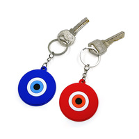 Porte-clés en caoutchouc durable personnalisé en gros, porte-clés, œil maléfique d'horreur, cadeau de mode, ornement, pendentif pour sac avec impression en relief